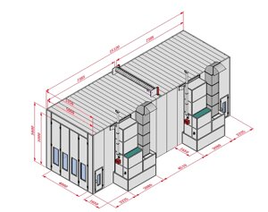 KRW1555-MD KraftWell Покрасочная камера 15 х 5 х 5 м., 84 000 м3/ч