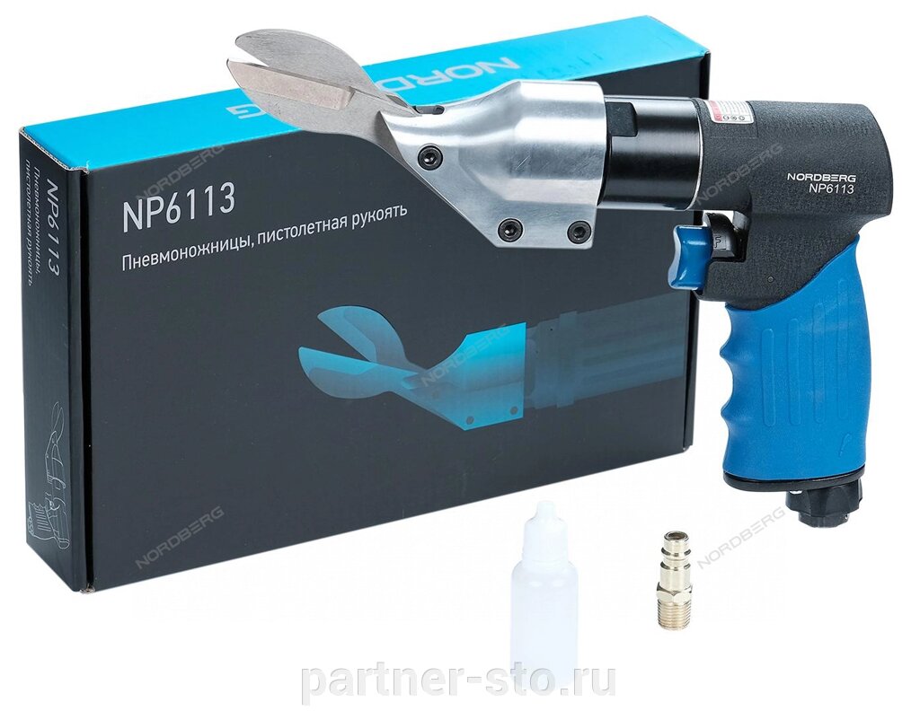 Пневмоножницы 2200 ход/мин, сталь до 1,5 мм, пистолетная рукоять NORDBERG NP6113 от компании Партнёр-СТО - оборудование и инструмент для автосервиса и шиномонтажа. - фото 1