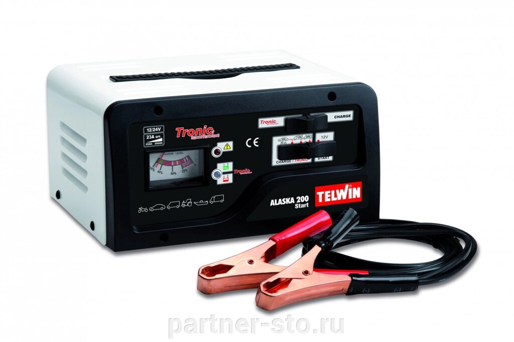 Пуско-зарядное устройство ALASKA 200 START 230V 12-24 Telwin код 807577 от компании Партнёр-СТО - оборудование и инструмент для автосервиса и шиномонтажа. - фото 1