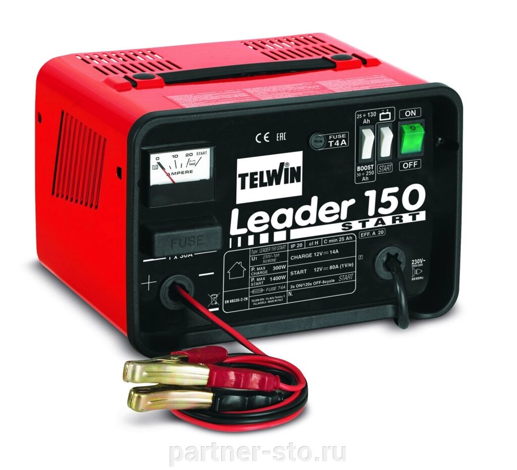 Пуско-зарядное устройство LEADER 150 START 230V Telwin код 807538 от компании Партнёр-СТО - оборудование и инструмент для автосервиса и шиномонтажа. - фото 1