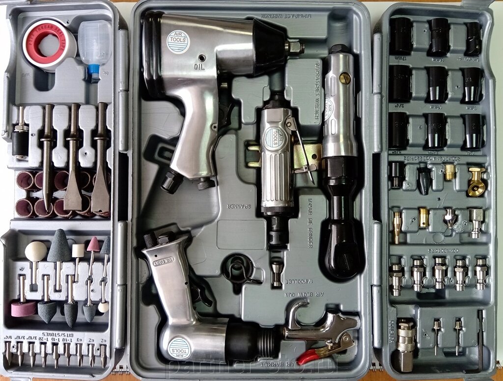 RT-009K Rotake Набор пневмоинструмента и аксессуаров (71 предмет) от компании Партнёр-СТО - оборудование и инструмент для автосервиса и шиномонтажа. - фото 1