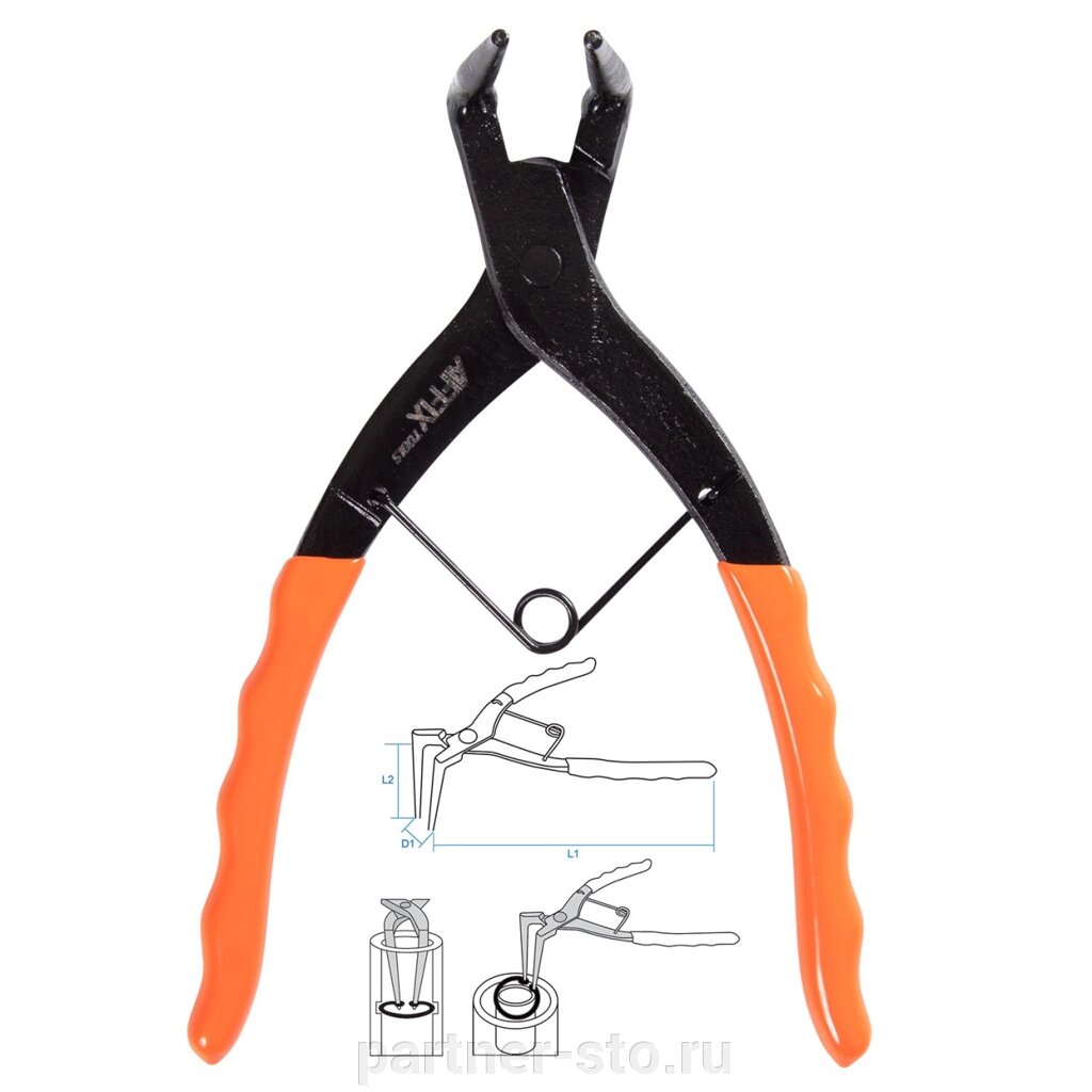 Съемник для стопорных колец 180 мм, загнутые удлиненные, сжатие AFFIX AF03320180L от компании Партнёр-СТО - оборудование и инструмент для автосервиса и шиномонтажа. - фото 1