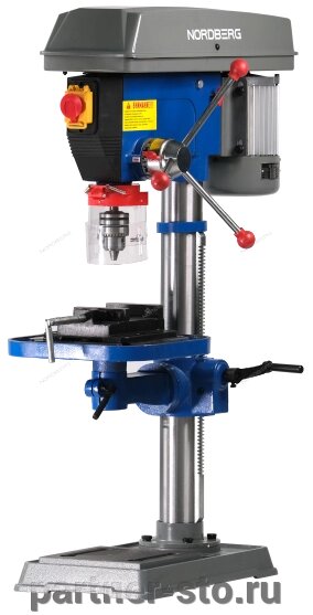 Сверлильный станок nordberg 900вт 25мм макс расстояние до стола 685мм 12 скоростей тиски nd25120