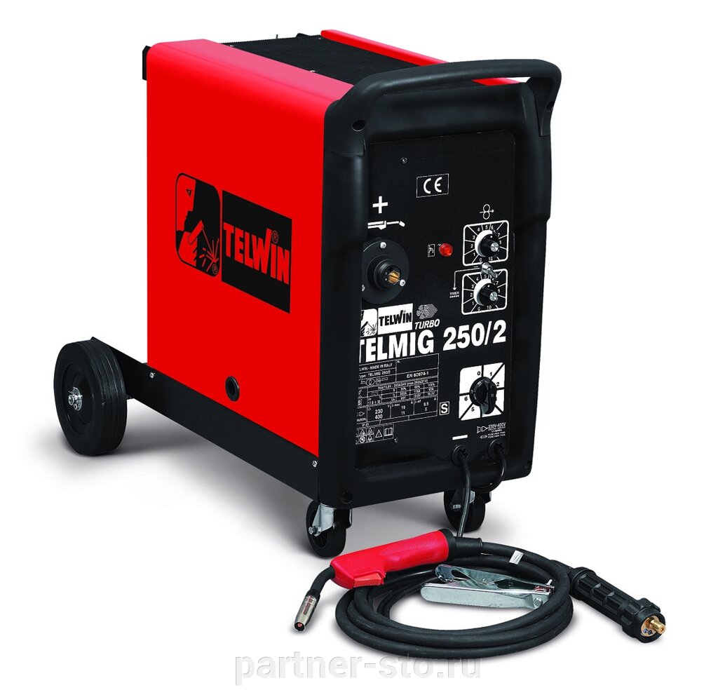 Сварочный полуавтомат TELWIN TELMIG 250/2 TURBO 400V от компании Партнёр-СТО - оборудование и инструмент для автосервиса и шиномонтажа. - фото 1