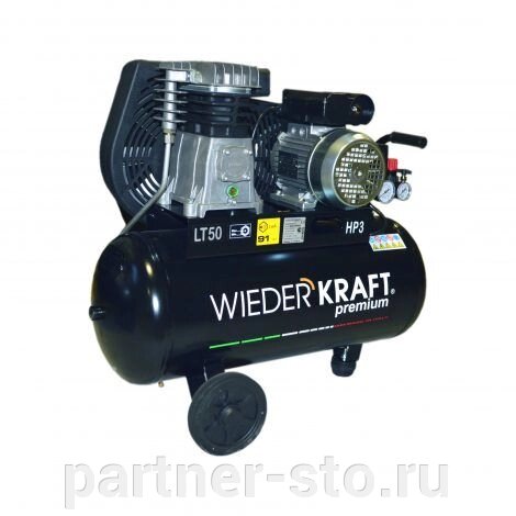 WDK-90532 WiederKraft Двухцилиндровый компрессор с прямым ременным приводом от компании Партнёр-СТО - оборудование и инструмент для автосервиса и шиномонтажа. - фото 1