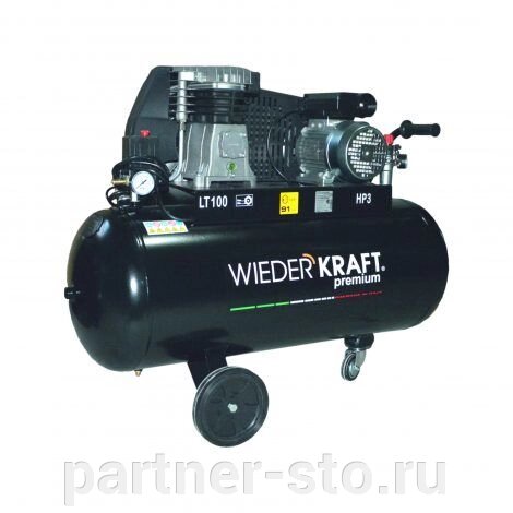 WDK-91032 WiederKraft Двухцилиндровый компрессор с прямым ременным приводом от компании Партнёр-СТО - оборудование и инструмент для автосервиса и шиномонтажа. - фото 1