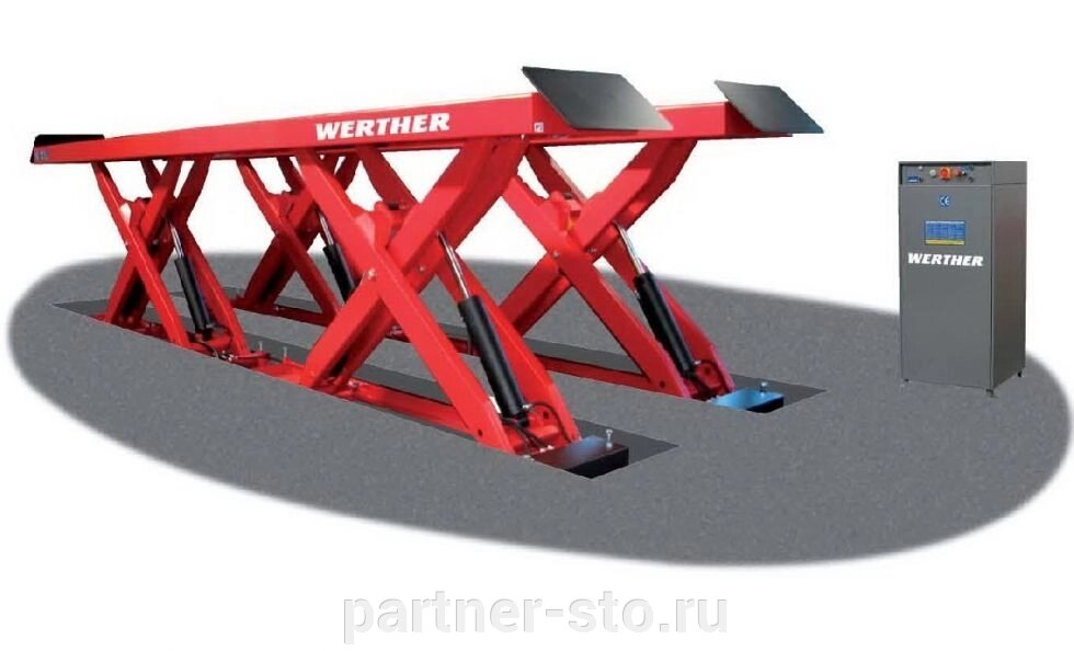 Werther-oma saturnus truck400 подъемник ножничный г/п 40000 кг. платформы гладкие от компании Партнёр-СТО - оборудование и инструмент для автосервиса и шиномонтажа. - фото 1