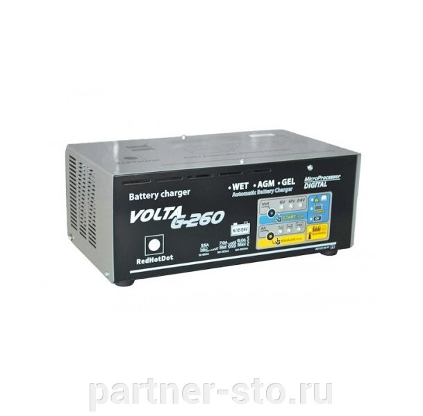 Зарядное микропроцессорное устройство VOLTA G-260, 6-12-24V RedHotDot 319816 от компании Партнёр-СТО - оборудование и инструмент для автосервиса и шиномонтажа. - фото 1