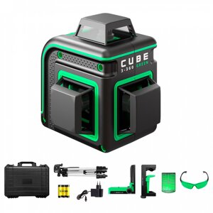 Лазерный уровень ADA Cube 3-360 GREEN Ultimate Edition Арт. А00569 (Зеленый луч)