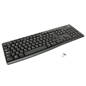 Клавиатура беспроводная LOGITECH K270, USB, 104 клавиши + 8 дополнительных клавиш, мультимедийная, черная, 920-003757