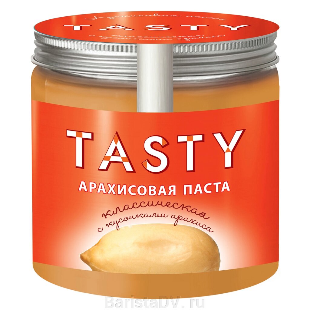 Арахисовая паста «Tasty» классическая с кусочками арахиса (200 г) от компании BaristaDV. ru - фото 1
