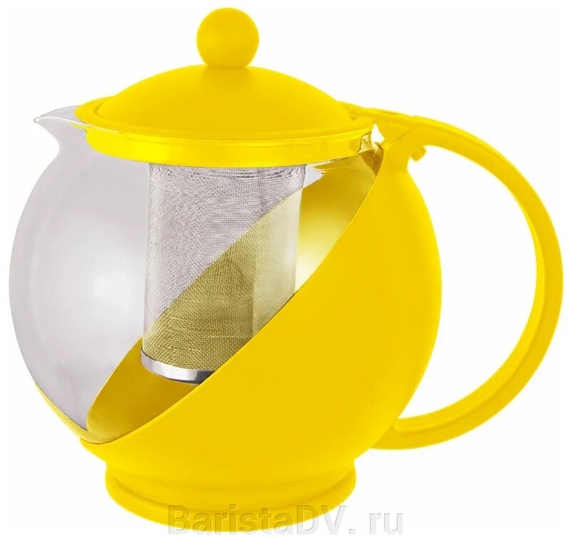 Чайник заварочный стеклянный TimA "ЛИМОН"  жёлтый 750мл. от компании BaristaDV. ru - фото 1