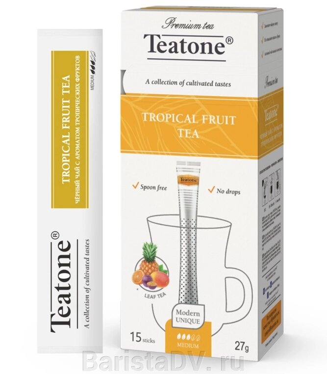 Черный чай (Аромат тропических фруктов, TEATONE, (15шт*1,8г) от компании BaristaDV. ru - фото 1