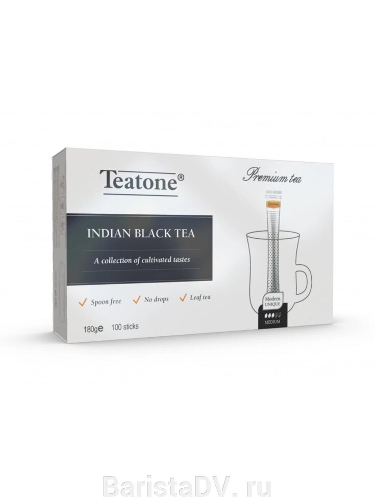 Черный чай Индийский TEATONE, пенал 100 стиков ##от компании## BaristaDV. ru - ##фото## 1