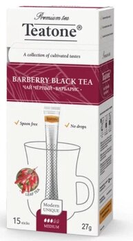 Черный чай с ароматом барбариса "Teatone" в стиках для разовой заварки, (15шт*1,8г) от компании BaristaDV. ru - фото 1