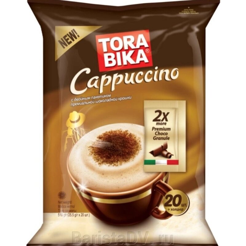 Кофе растворимый Tora bika Cappuccino 3в1 с шоколадной крошкой, 20 шт по 25 г (Тора Бика) от компании BaristaDV. ru - фото 1