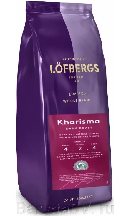 Кофе в зёрнах Lofbergs Kharisma 1000г*4, пакет от компании BaristaDV. ru - фото 1
