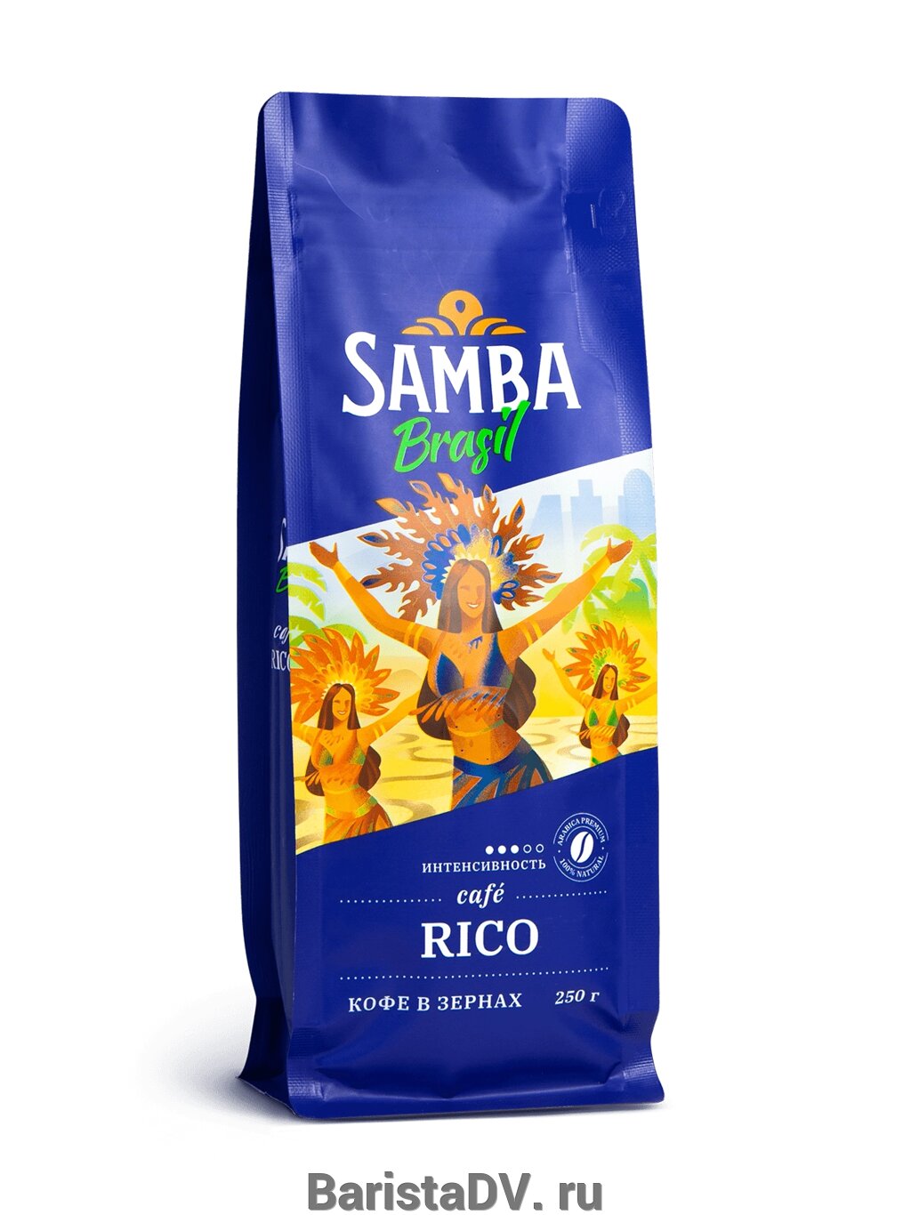 Кофе в зернах - Samba Rico (Самба Рико) 250 гр в/у от компании BaristaDV. ru - фото 1