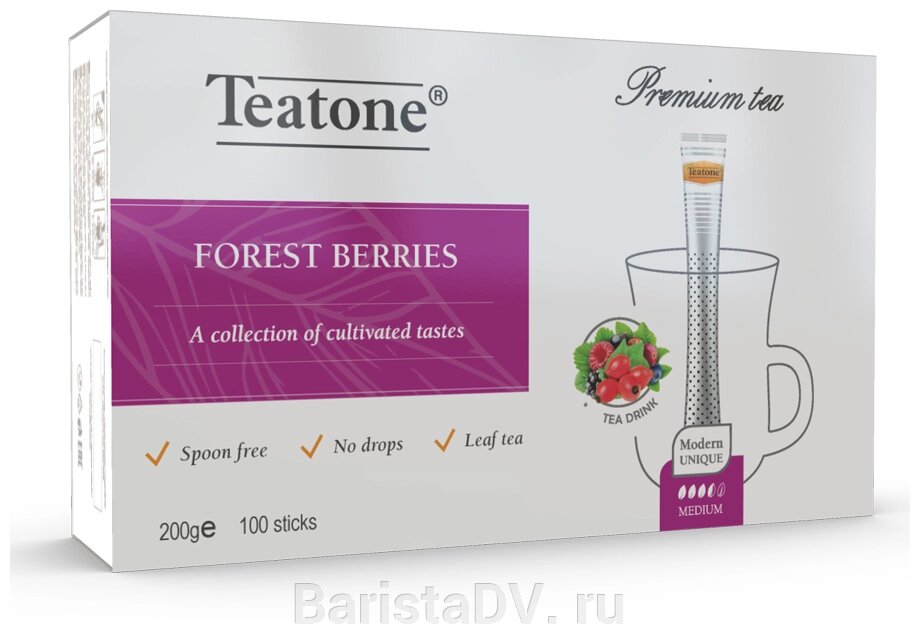 Лесные ягоды TEATONE, пенал 100 стиков от компании BaristaDV. ru - фото 1