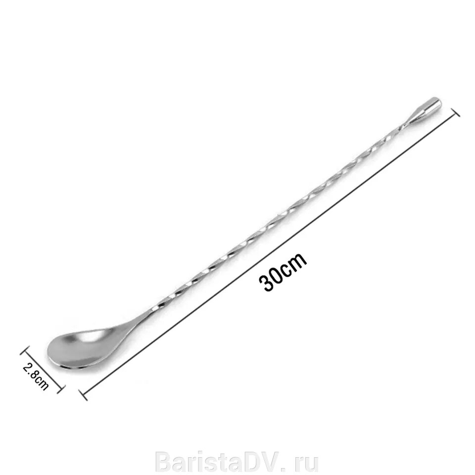 Ложка барменская L=30см; металлич. от компании BaristaDV. ru - фото 1