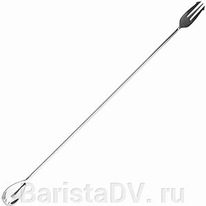 Ложка барменская с вилочкой сталь нерж.; L=320мм, B=25мм от компании BaristaDV. ru - фото 1
