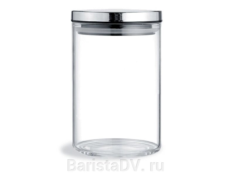 MS -1000 Банка для сыпучих ингредиентов 1000мл, стекло, крышка  металл от компании BaristaDV. ru - фото 1
