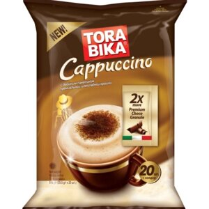 Кофе растворимый Tora bika Cappuccino 3в1 с шоколадной крошкой, 20 шт по 25 г (Тора Бика)