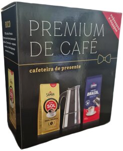 Подарочный набор Samba Premium (Samba Masio 200гр+Samba Rico 200гр+Гейзерная кофеварка)