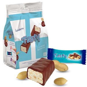 Конфеты глазированные молочной шоколадной глазурью с марципановым корпусом «Tasty с соленым арахисом » (150 г)