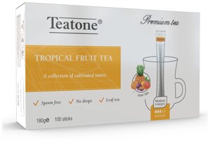 Черный чай Аромат тропических фруктов, TEATONE, пенал 100 стиков