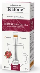 Черный чай с ароматом барбариса "Teatone" в стиках для разовой заварки, (15шт*1,8г)
