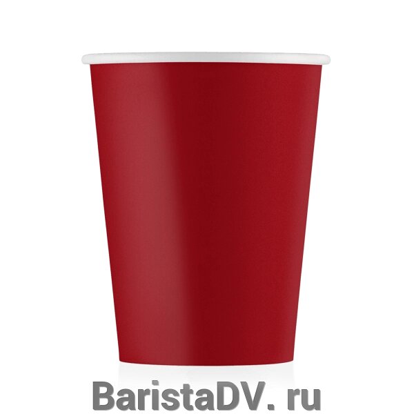 Стаканы картонные 250мл 8oz Красные 50шт/уп от компании BaristaDV. ru - фото 1