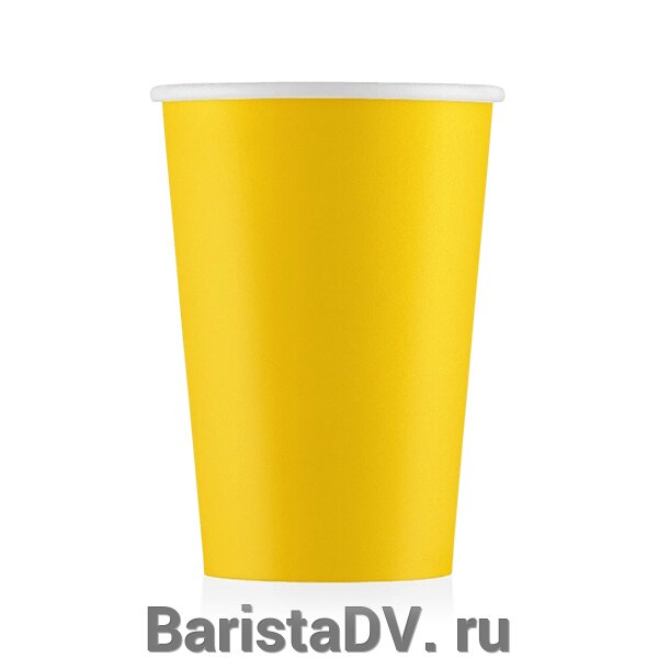 Стаканы картонные 250мл 8oz Желтые 50шт/уп от компании BaristaDV. ru - фото 1