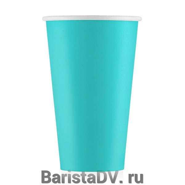 Стаканы картонные 350мл 12oz Бирюзовые ##от компании## BaristaDV. ru - ##фото## 1