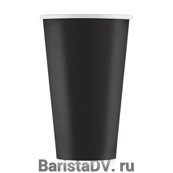 Стаканы картонные 450мл 16oz Черные от компании BaristaDV. ru - фото 1