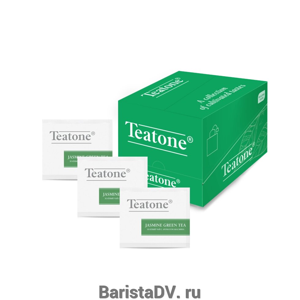 Зеленый чай (Аромат жасмина, TEATONE, (300шт*1,8г), в пакетиках, Гофрокороб) от компании BaristaDV. ru - фото 1