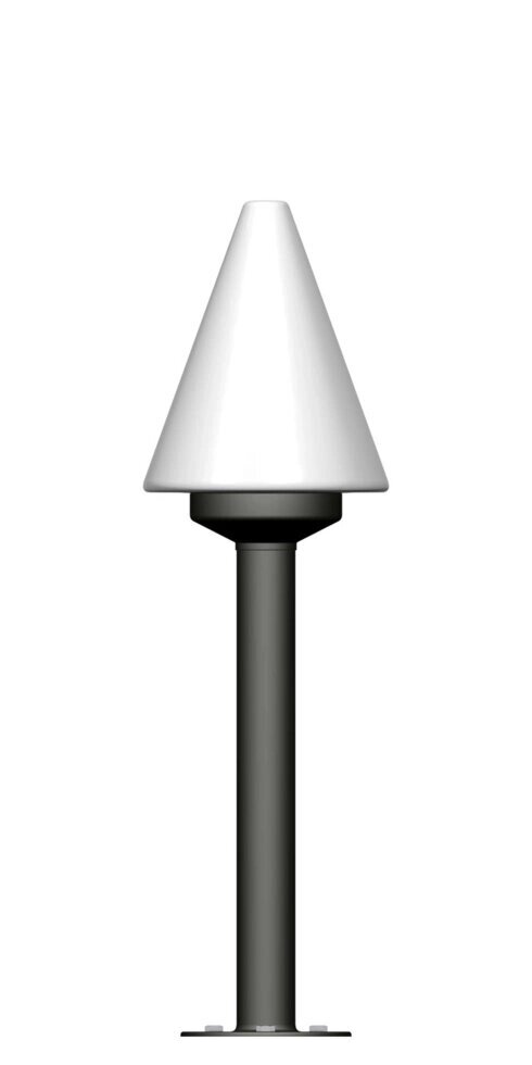 Фонарь на гладкой трубе с одним светильником высота 0,5 метра от компании Ковка-Трейд - фото 1