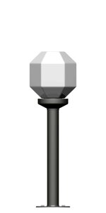 Фонарь на гладкой трубе с одним светильником высота 0,5 метра