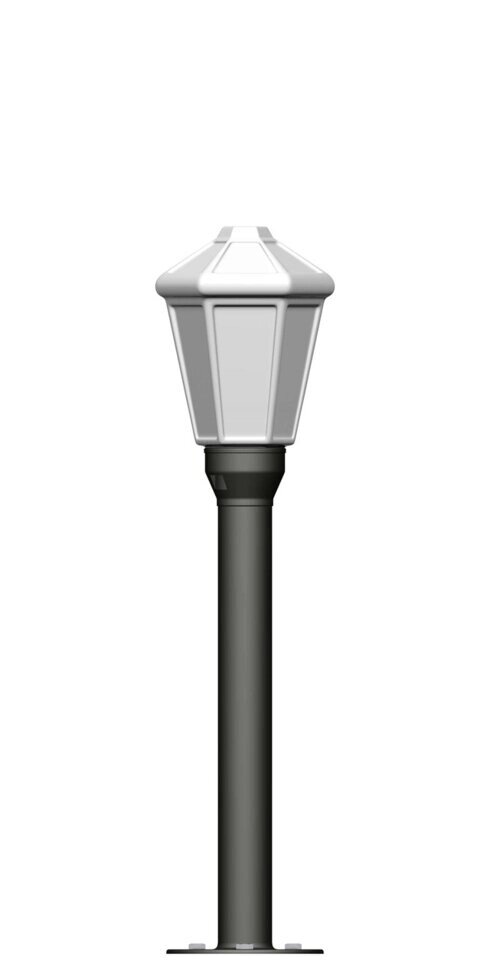 Фонарь на гладкой трубе с одним светильником высота 0,5 метра ##от компании## Ковка-Трейд - ##фото## 1