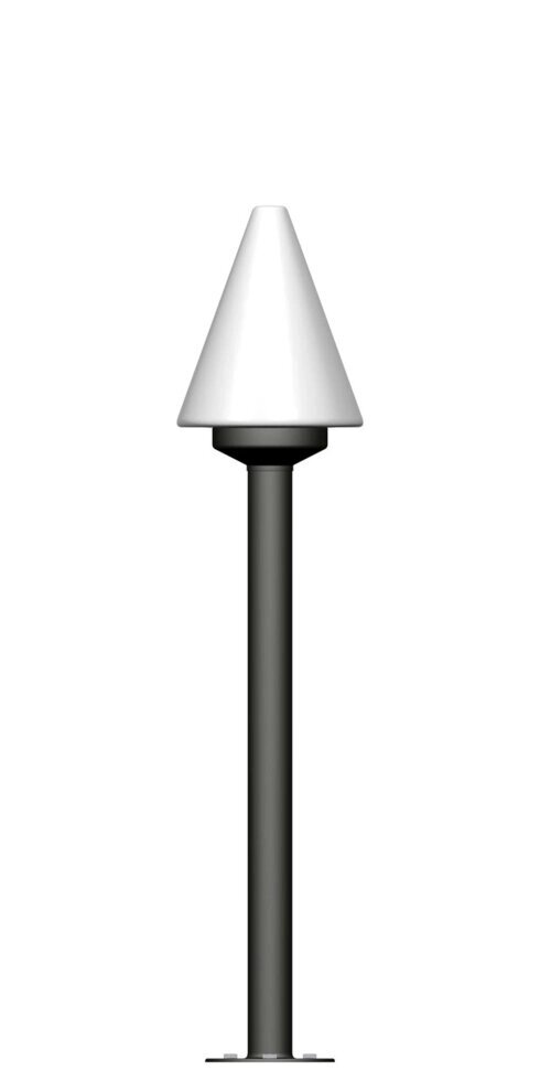 Фонарь на гладкой трубе с одним светильником высота 0,8 метра от компании Ковка-Трейд - фото 1