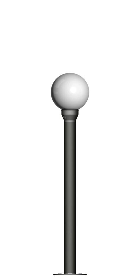 Фонарь на гладкой трубе с одним светильником высота 0,8 метра от компании Ковка-Трейд - фото 1