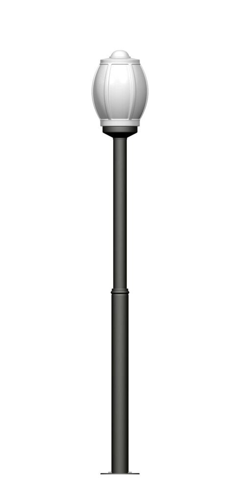 Фонарь на гладкой трубе с одним светильником высота 1,5 метра ##от компании## Ковка-Трейд - ##фото## 1