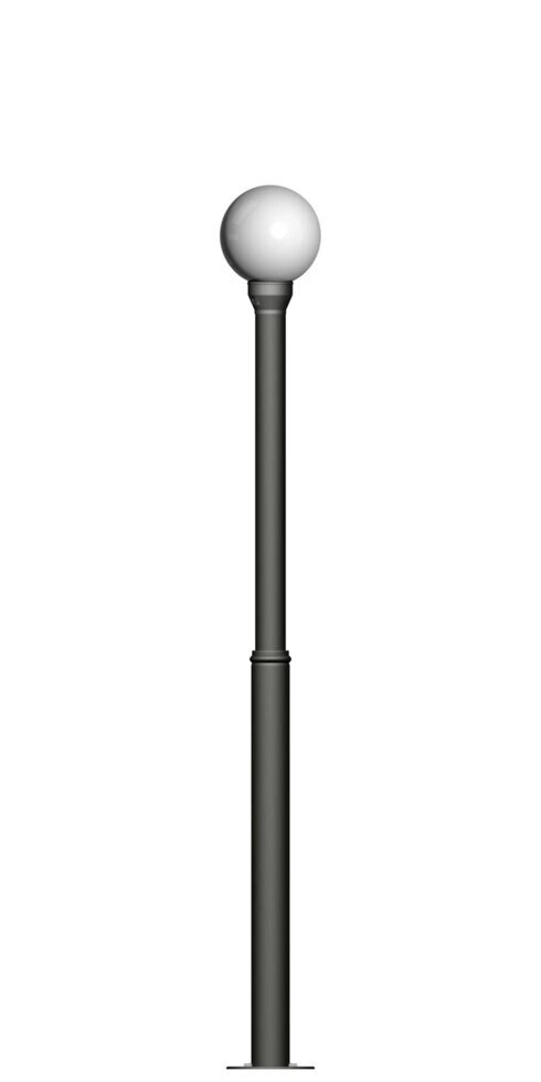 Фонарь на гладкой трубе с одним светильником высота 1,5 метра ##от компании## Ковка-Трейд - ##фото## 1