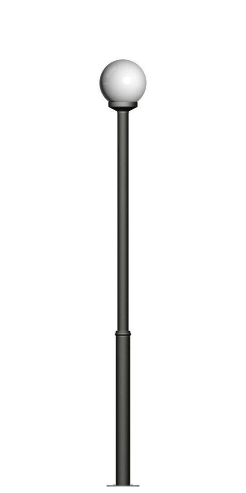 Фонарь на гладкой трубе с одним светильником высота 2,0 метра от компании Ковка-Трейд - фото 1
