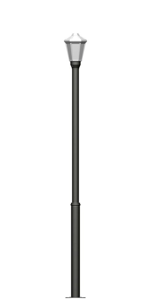 Фонарь на гладкой трубе с одним светильником высота 2,0 метра ##от компании## Ковка-Трейд - ##фото## 1