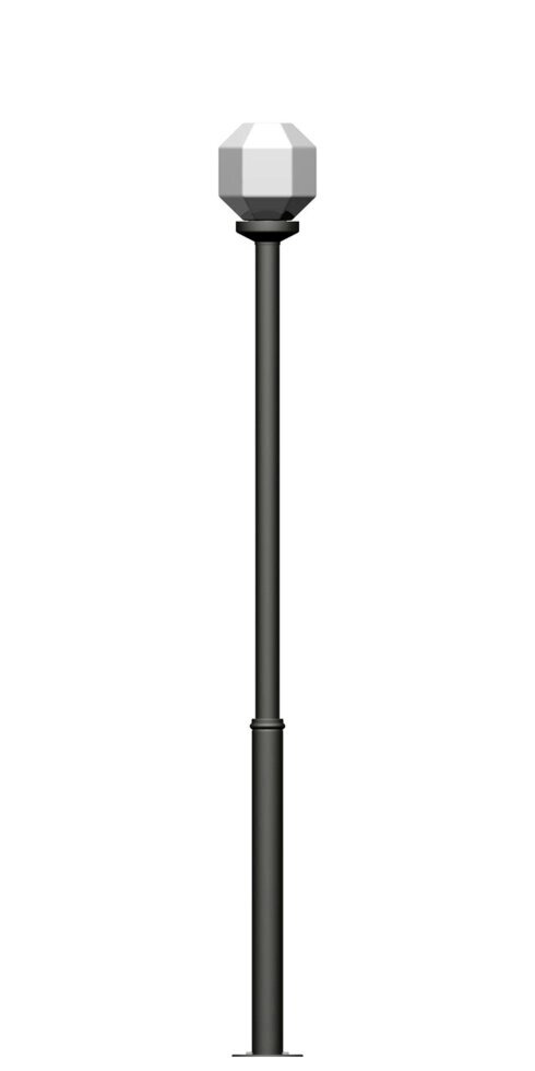 Фонарь на гладкой трубе с одним светильником высота 2,0 метра ##от компании## Ковка-Трейд - ##фото## 1