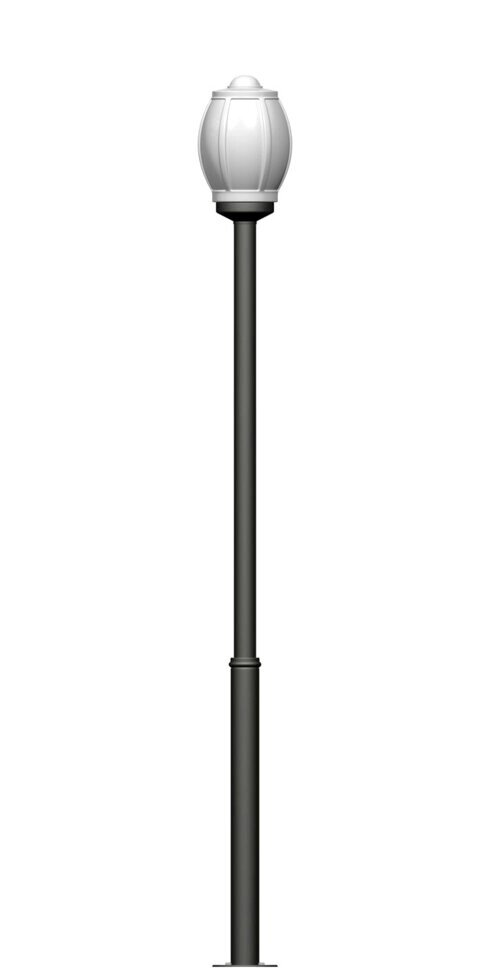 Фонарь на гладкой трубе с одним светильником высота 2,0 метра от компании Ковка-Трейд - фото 1