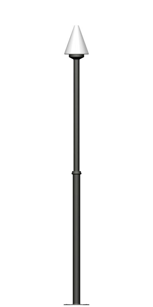 Фонарь на гладкой трубе с одним светильником высота 2,5 метра от компании Ковка-Трейд - фото 1