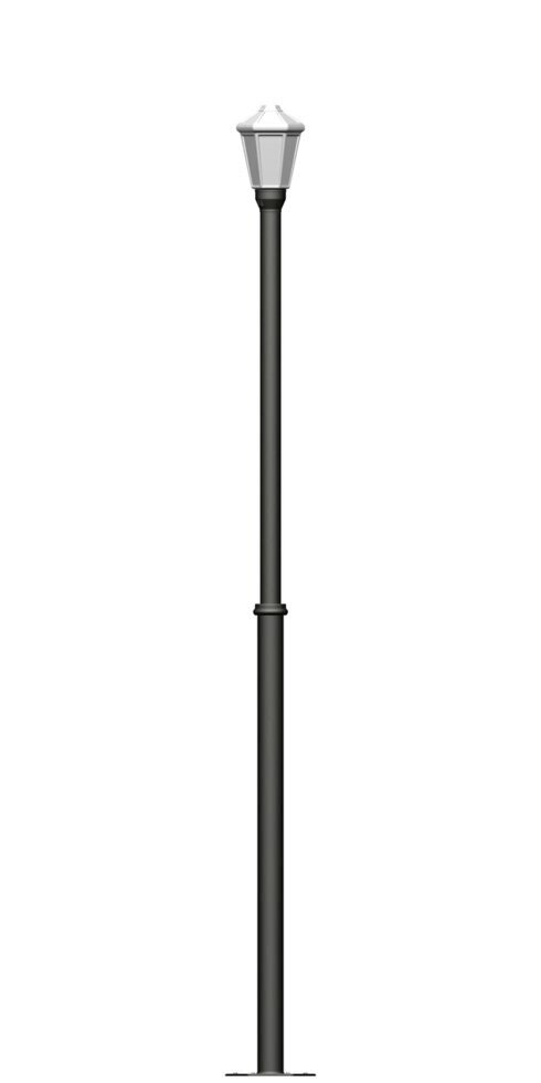 Фонарь на гладкой трубе с одним светильником высота 2,5 метра ##от компании## Ковка-Трейд - ##фото## 1