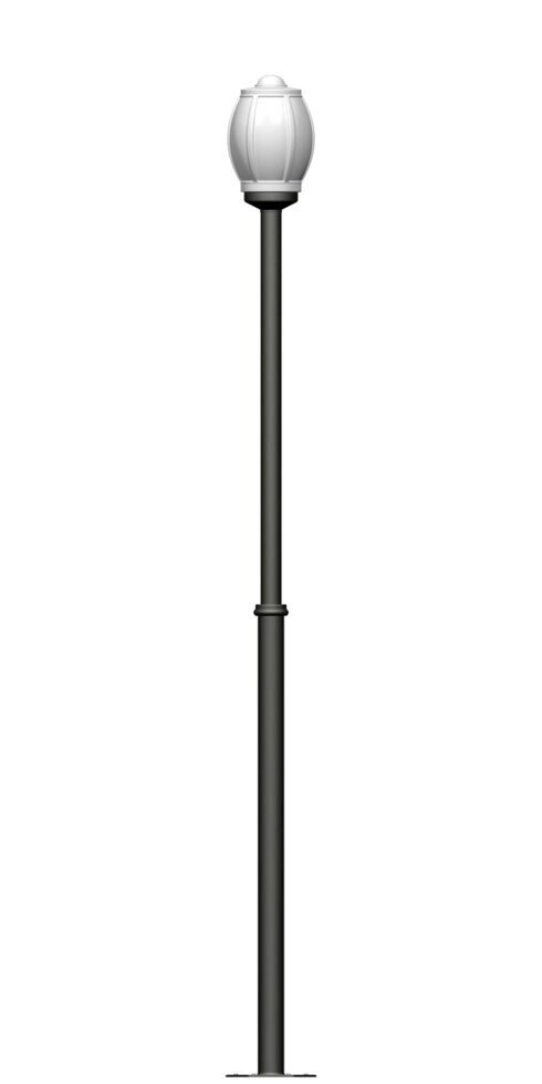 Фонарь на гладкой трубе с одним светильником высота 2,5 метра от компании Ковка-Трейд - фото 1